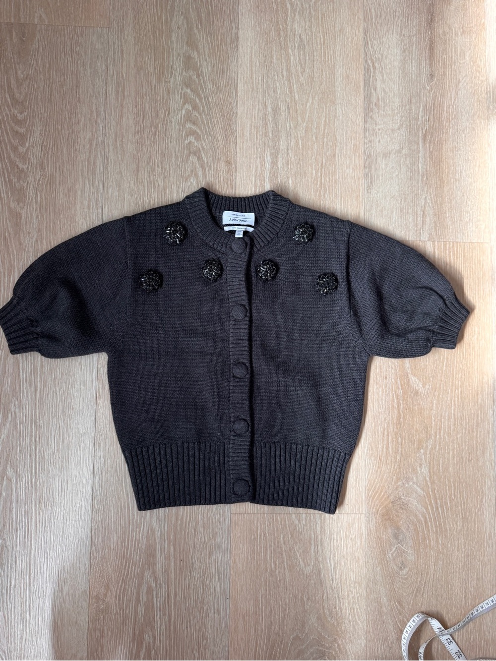 & Other Stories Girls wool Knit Cardigan with Embellished Buttons
